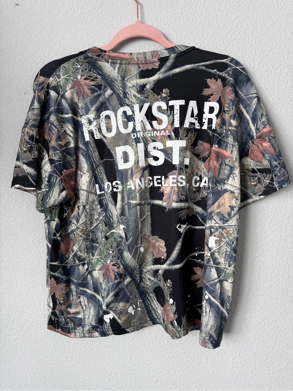 Rockstar Dist. Men's Short Sleeve Camo Tee - Black/Green/Brown - Picture 3 of 4